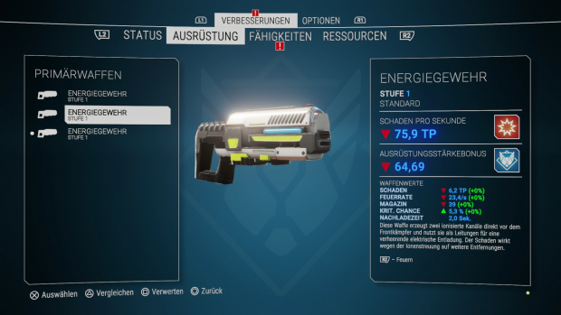 Alle paar Minuten finden wir neue, meist bessere Waffen. (Screenshot: Golem.de)